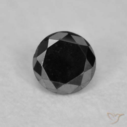 0.03ct Natural Preto Diamante, Redondo, Opaco
