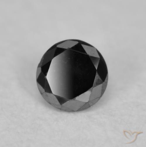 Diamante Preto Natural 0.03ct, Redondo, Opaco