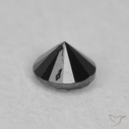 Diamante Preto Natural 0.03ct, Redondo, Opaco
