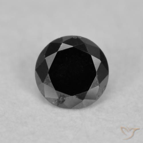 0.04ct Natural Preto Diamante, Redondo, Opaco