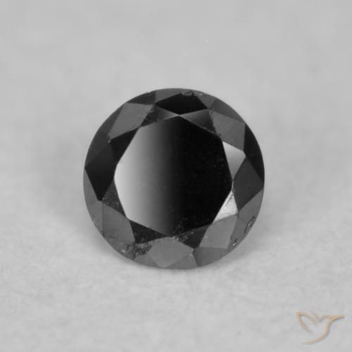 Diamante Preto Natural 0.04ct, Redondo, Opaco