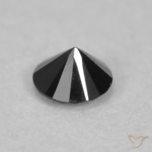 Diamante Preto Natural 0.04ct, Redondo, Opaco