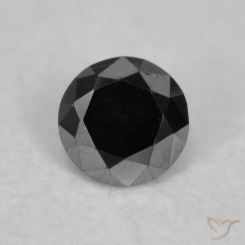 0.04ct Natural Preto Diamante, Redondo, Opaco