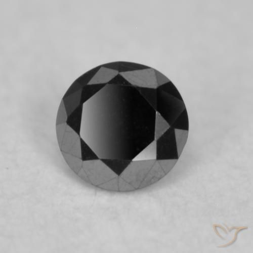 Diamante Preto Natural 0.04ct, Redondo, Opaco