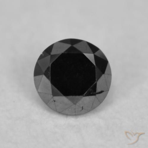 0.05ct Natural Preto Diamante, Redondo, Opaco