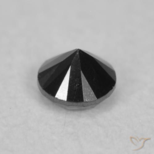 Diamante Preto Natural 0.05ct, Redondo, Opaco