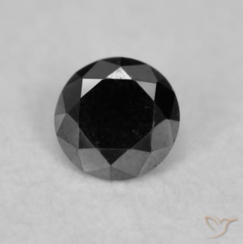 0.02ct Natural Preto Diamante, Redondo, Opaco
