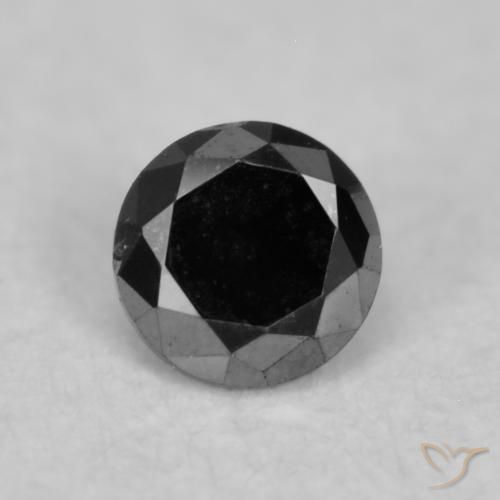 0.04ct Natural Preto Diamante, Redondo, Opaco