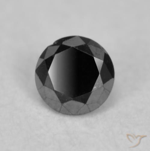 Diamante Preto Natural 0.04ct, Redondo, Opaco