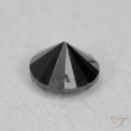 Diamante Preto Natural 0.04ct, Redondo, Opaco