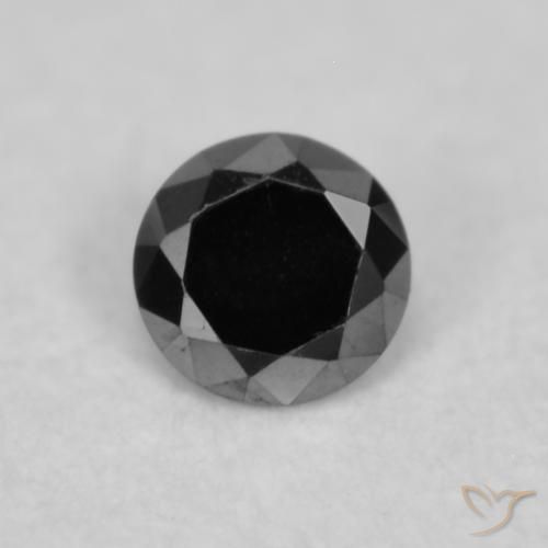 0.03ct Natural Preto Diamante, Redondo, Opaco