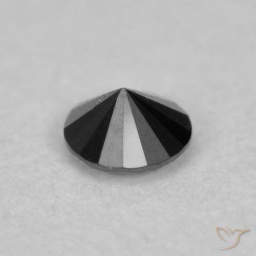 Diamante Preto Natural 0.03ct, Redondo, Opaco