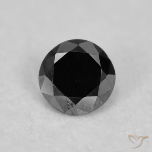 0.03ct Natural Preto Diamante, Redondo, Opaco