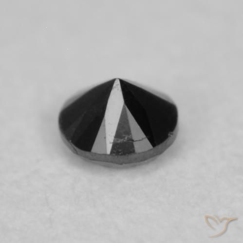 Diamante Preto Natural 0.03ct, Redondo, Opaco