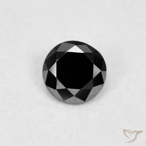 0.03ct Natural Preto Diamante, Redondo, Opaco