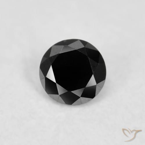 0.02ct Natural Preto Diamante, Redondo, Opaco