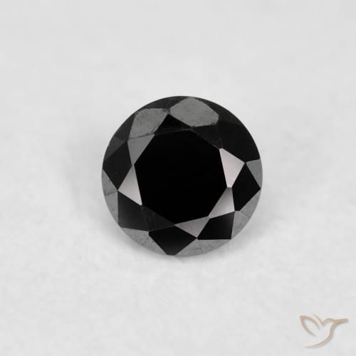 0.02ct Natural Preto Diamante, Redondo, Opaco