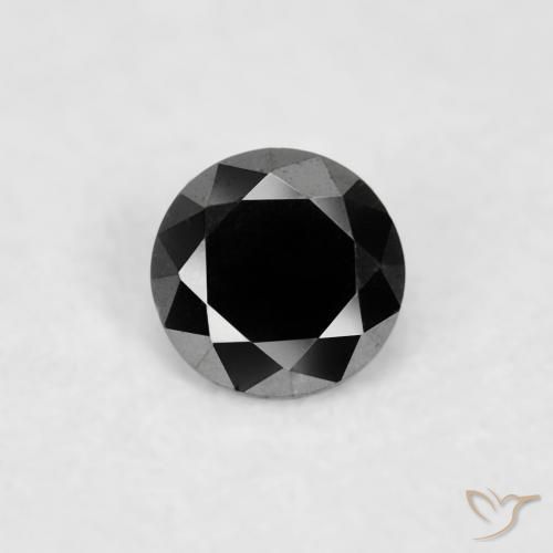 0.03ct Natural Preto Diamante, Redondo, Opaco