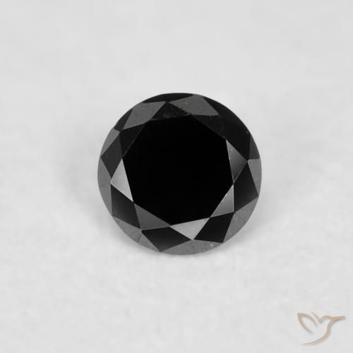 0.02ct Natural Preto Diamante, Redondo, Opaco