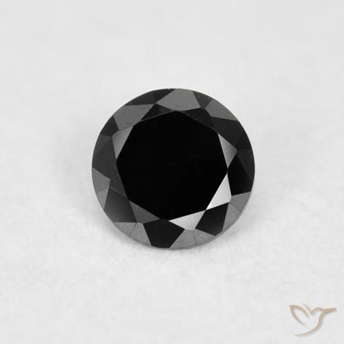 0.03ct Natural Preto Diamante, Redondo, Opaco