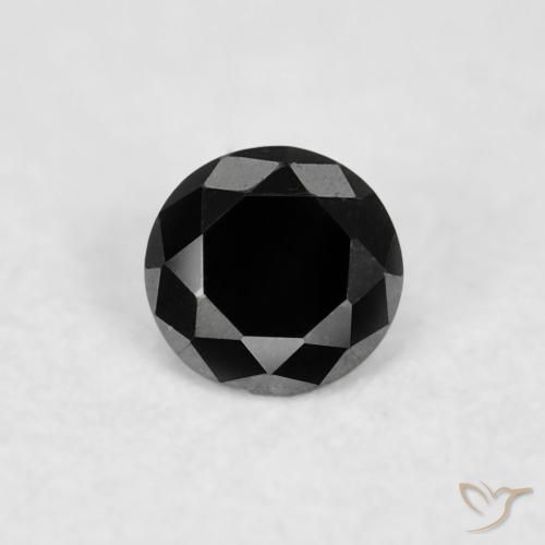 0.04ct Natural Preto Diamante, Redondo, Opaco