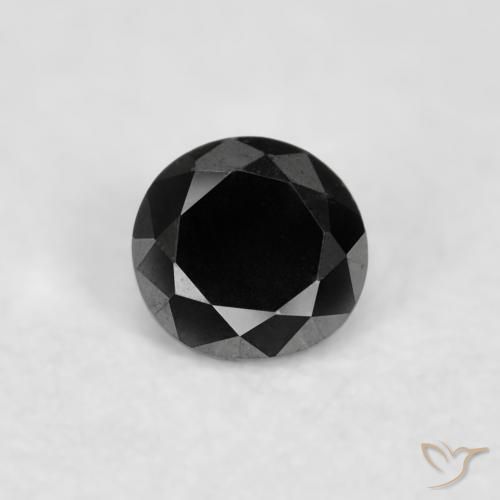 0.04ct Natural Preto Diamante, Redondo, Opaco