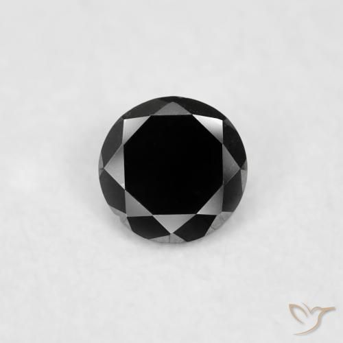 0.02ct Natural Preto Diamante, Redondo, Opaco