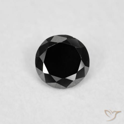 0.03ct Natural Preto Diamante, Redondo, Opaco