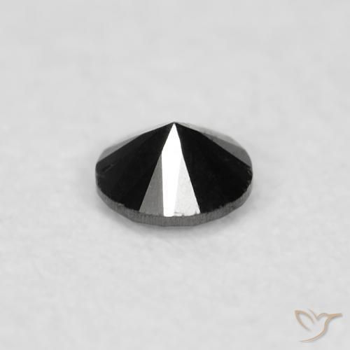 Diamante Preto Natural 0.03ct, Redondo, Opaco