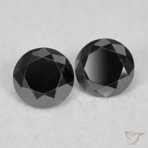 Pedras preciosas de Diamante Preto natural de 0.08 ct, Redondo, Opaco
