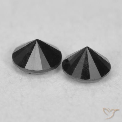 Pedras preciosas de Diamante Preto natural de 0.08 ct, Redondo, Opaco