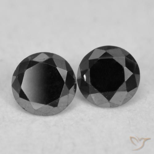 Pedras preciosas de Diamante Preto natural de 0.08 ct, Redondo, Opaco
