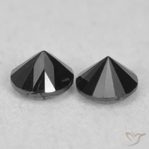 Pedras preciosas de Diamante Preto natural de 0.08 ct, Redondo, Opaco