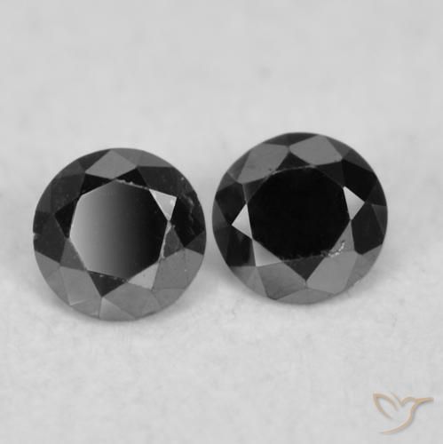 Pedras preciosas de Diamante Preto natural de 0.07 ct, Redondo, Opaco