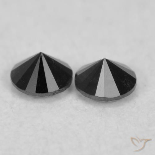 Pedras preciosas de Diamante Preto natural de 0.07 ct, Redondo, Opaco
