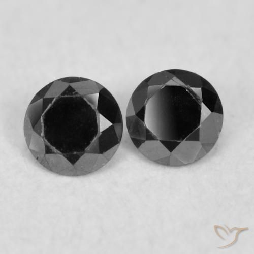 Pedras preciosas de Diamante Preto natural de 0.08 ct, Redondo, Opaco