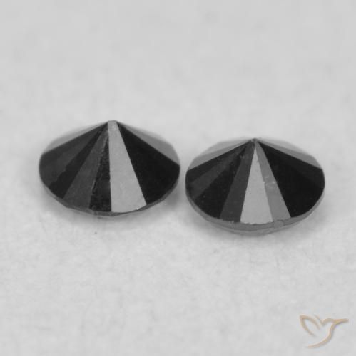 Pedras preciosas de Diamante Preto natural de 0.08 ct, Redondo, Opaco