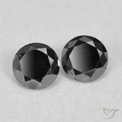 Pedras preciosas de Diamante Preto natural de 0.08 ct, Redondo, Opaco