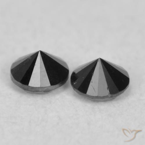 Pedras preciosas de Diamante Preto natural de 0.08 ct, Redondo, Opaco