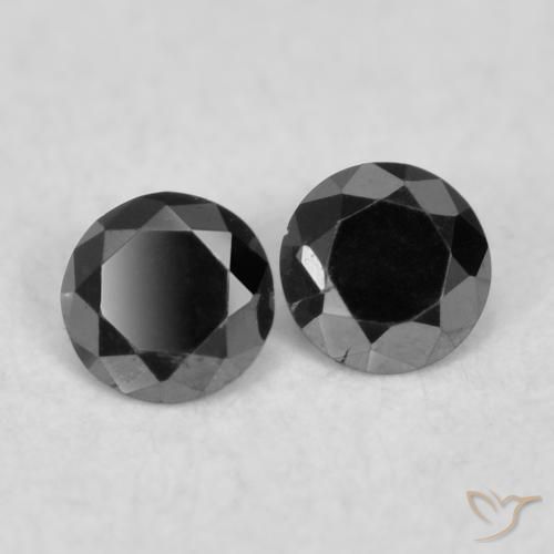Pedras preciosas de Diamante Preto natural de 0.08 ct, Redondo, Opaco