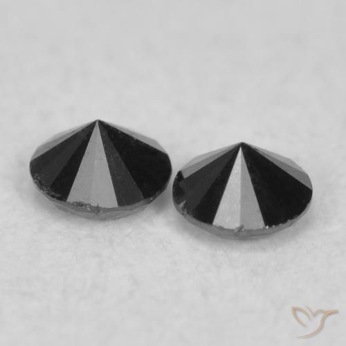 Pedras preciosas de Diamante Preto natural de 0.08 ct, Redondo, Opaco
