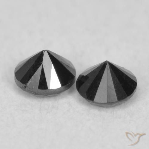 Pedras preciosas de Diamante Preto natural de 0.09 ct, Redondo, Opaco