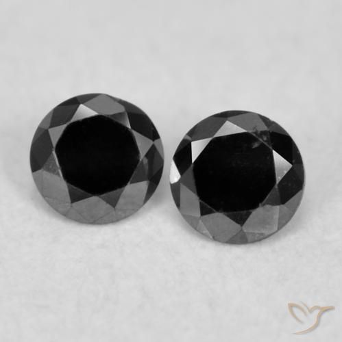 Pedras preciosas de Diamante Preto natural de 0.07 ct, Redondo, Opaco