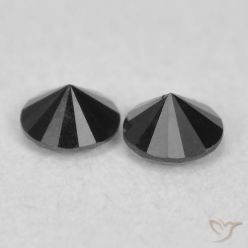 Pedras preciosas de Diamante Preto natural de 0.07 ct, Redondo, Opaco