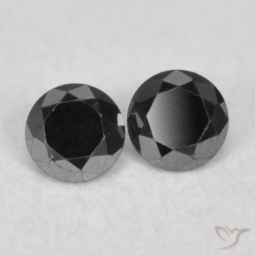 Pedras preciosas de Diamante Preto natural de 0.08 ct, Redondo, Opaco