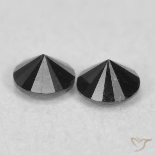 Pedras preciosas de Diamante Preto natural de 0.08 ct, Redondo, Opaco