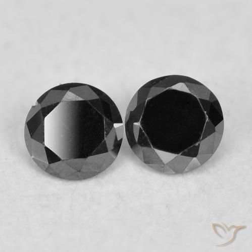 Pedras preciosas de Diamante Preto natural de 0.07 ct, Redondo, Opaco