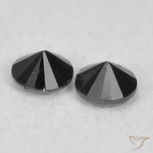 Pedras preciosas de Diamante Preto natural de 0.07 ct, Redondo, Opaco