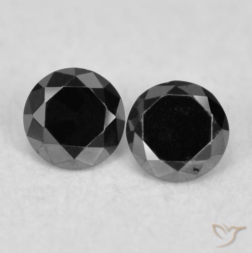 0.08ctw Natural Preto Diamante, Redondo, Opaco