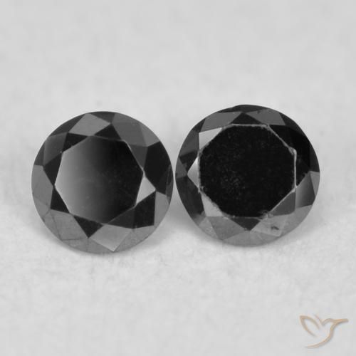 Pedras preciosas de Diamante Preto natural de 0.08 ct, Redondo, Opaco